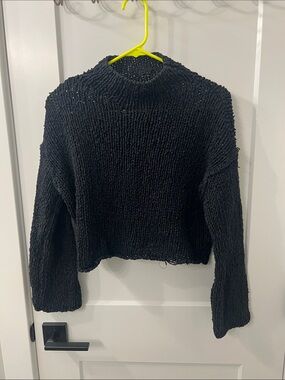 Anthropologie Black Chunky Turtleneck Sweater